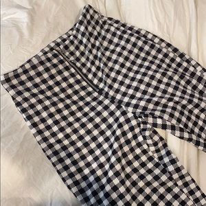 Checkered cropped skinny pants